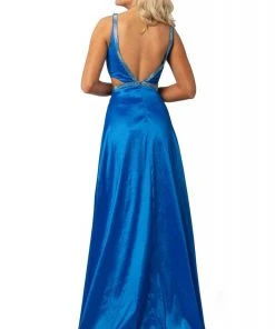 Johnathan Kayne - 2012 Plunging V-Neck Cutout High Slit Gown Formal Gowns