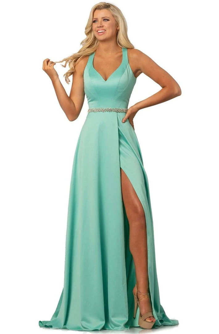 Formal Gowns Johnathan Kayne - 2013 Bejeweled Waist Wrap High Slit Long Gown 3 Formal Gowns Johnathan Kayne - 2013 Bejeweled Waist Wrap High Slit Long Gown