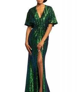 Formal Gowns Johnathan Kayne - 2015 Plunging V Neck Kimono Sleeves Sequins Gown 10 Formal Gowns Johnathan Kayne - 2015 Plunging V Neck Kimono Sleeves Sequins Gown