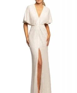 Formal Gowns Johnathan Kayne - 2015 Plunging V Neck Kimono Sleeves Sequins Gown 11 Formal Gowns Johnathan Kayne - 2015 Plunging V Neck Kimono Sleeves Sequins Gown