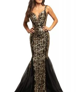 Johnathan Kayne - 2026 Sequined Deep V-neck Mermaid Dress