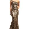 Johnathan Kayne - 2028 Sequined One Shoulder Trumpet Dress 2 Johnathan Kayne - 2028 Sequined One Shoulder Trumpet Dress