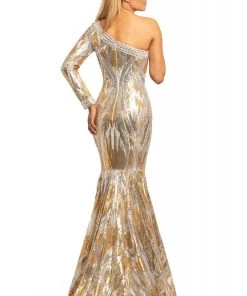 Johnathan Kayne - 2031 Sequined Long Sleeve Trumpet Dress 5 Johnathan Kayne - 2031 Sequined Long Sleeve Trumpet Dress