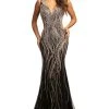 Johnathan Kayne - 2041 Bedazzled Plunging V-neck Trumpet Dress Formal Gowns 1 Johnathan Kayne - 2041 Bedazzled Plunging V-neck Trumpet Dress Formal Gowns