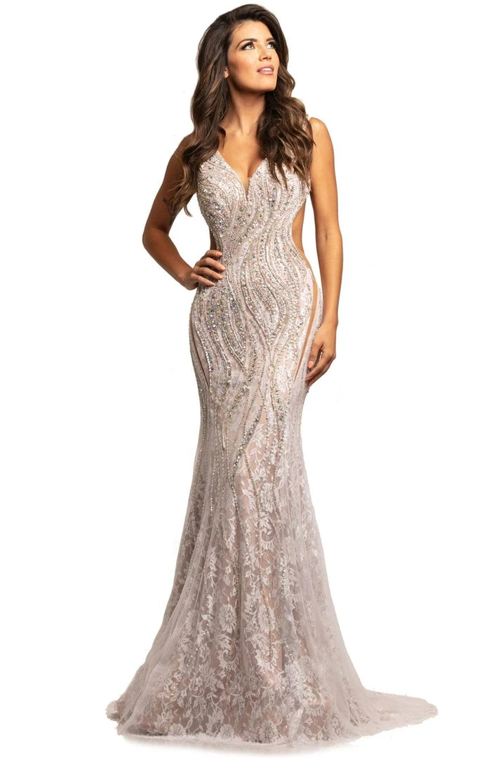 Johnathan Kayne - 2041 Bedazzled Plunging V-neck Trumpet Dress Formal Gowns 4 Johnathan Kayne - 2041 Bedazzled Plunging V-neck Trumpet Dress Formal Gowns