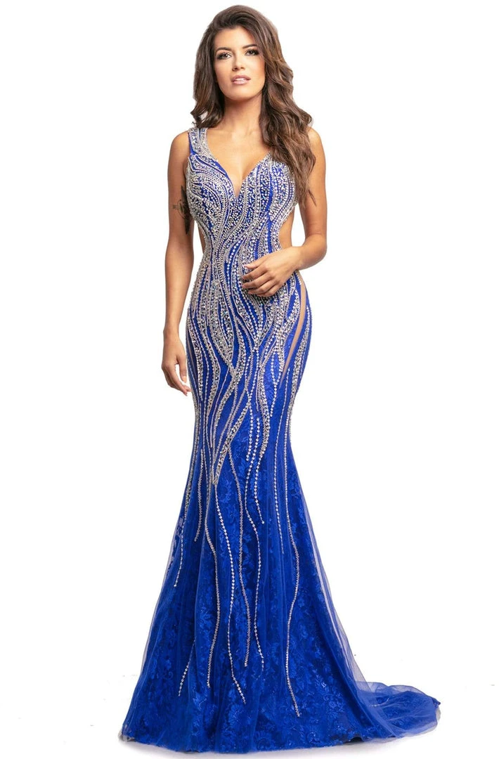 Johnathan Kayne - 2041 Bedazzled Plunging V-neck Trumpet Dress Formal Gowns 5 Johnathan Kayne - 2041 Bedazzled Plunging V-neck Trumpet Dress Formal Gowns