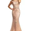 Formal Gowns Johnathan Kayne - 2042 Embellished Bateau Trumpet Dress