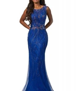Formal Gowns Johnathan Kayne - 2042 Embellished Bateau Trumpet Dress