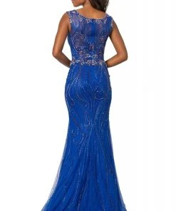 Formal Gowns Johnathan Kayne - 2042 Embellished Bateau Trumpet Dress