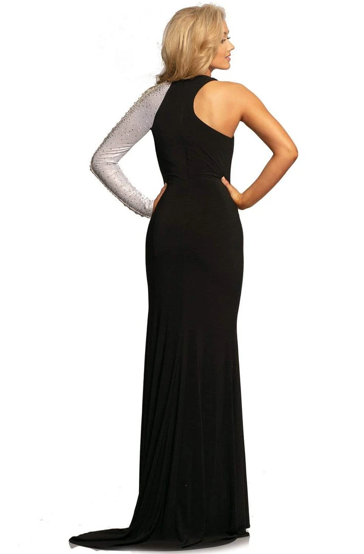 Formal Gowns Johnathan Kayne - 2067 Embellished Asymmetric Neck Sheath Dress 4 Formal Gowns Johnathan Kayne - 2067 Embellished Asymmetric Neck Sheath Dress