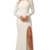 Johnathan Kayne - 2070 Long Sleeves Dress With Slit
