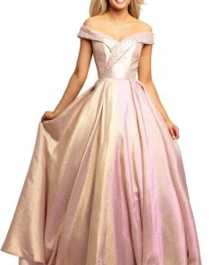 Johnathan Kayne - 2072 Metallic Off-Shoulder Ballgown Formal Gowns