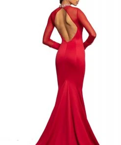 Johnathan Kayne - 2082 Embellished High Neck Mermaid Dress With Train 6 Johnathan Kayne - 2082 Embellished High Neck Mermaid Dress With Train