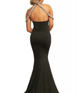Johnathan Kayne - 2085 Embellished High Halter Mermaid Dress Formal Gowns