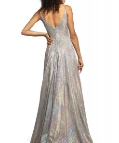 Johnathan Kayne - 2094 Metallic Floral A-Line Evening Gown Formal Gowns