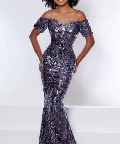 Johnathan Kayne - 2417 Off Shoulder Sequined Long Gown