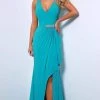 Johnathan Kayne - 2432 V-neck Ruffle Skirt Gown Formal Gowns 1 Johnathan Kayne - 2432 V-neck Ruffle Skirt Gown Formal Gowns