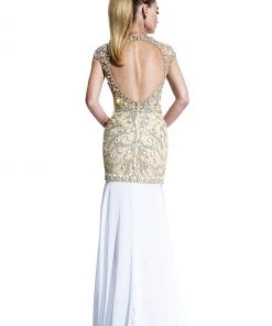 Johnathan Kayne - 510 Embellished V-neck Sheath Dress 9 Johnathan Kayne - 510 Embellished V-neck Sheath Dress