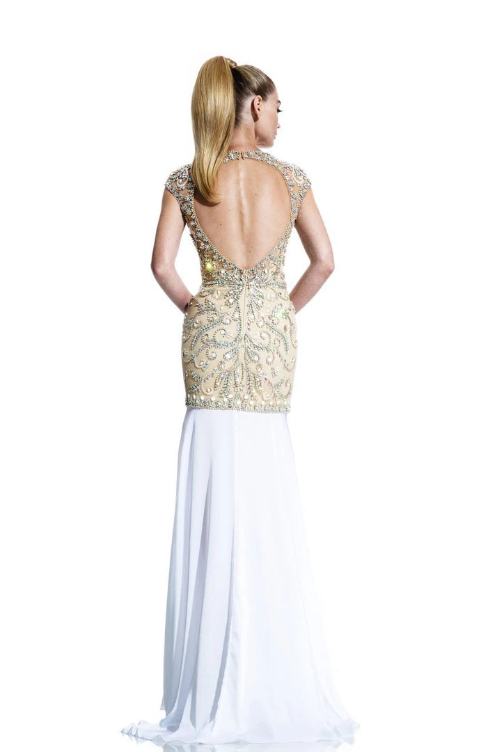 Johnathan Kayne - 510 Embellished V-neck Sheath Dress 4 Johnathan Kayne - 510 Embellished V-neck Sheath Dress