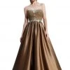 Formal Gowns Johnathan Kayne - 511 Strapless Bejeweled Satin Gown