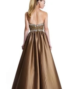 Formal Gowns Johnathan Kayne - 511 Strapless Bejeweled Satin Gown