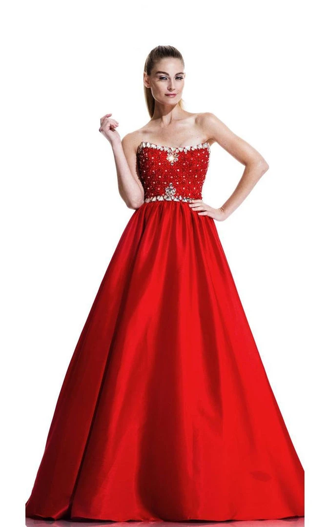 Formal Gowns Johnathan Kayne - 511 Strapless Bejeweled Satin Gown 6 Formal Gowns Johnathan Kayne - 511 Strapless Bejeweled Satin Gown