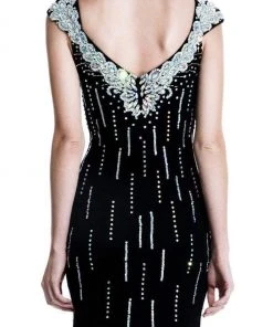 Formal Gowns Johnathan Kayne - 519 Bejeweled V-neck Sheath Dress