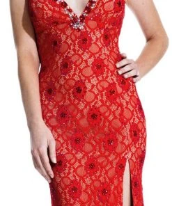 Johnathan Kayne - 535 Cap Sleeve Lace Accented Gown 13 Johnathan Kayne - 535 Cap Sleeve Lace Accented Gown