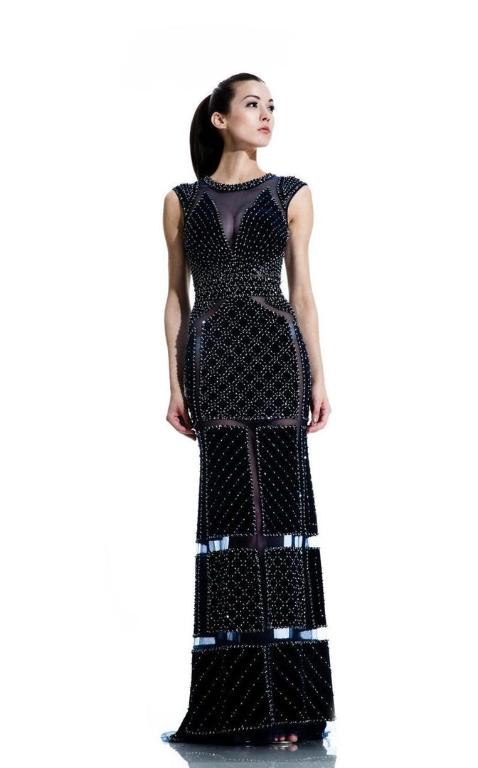 Formal Gowns Johnathan Kayne - 555 Illusion Paneled Cap Sleeve Gown 5 Formal Gowns Johnathan Kayne - 555 Illusion Paneled Cap Sleeve Gown