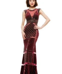 Formal Gowns Johnathan Kayne - 555 Illusion Paneled Cap Sleeve Gown 9 Formal Gowns Johnathan Kayne - 555 Illusion Paneled Cap Sleeve Gown