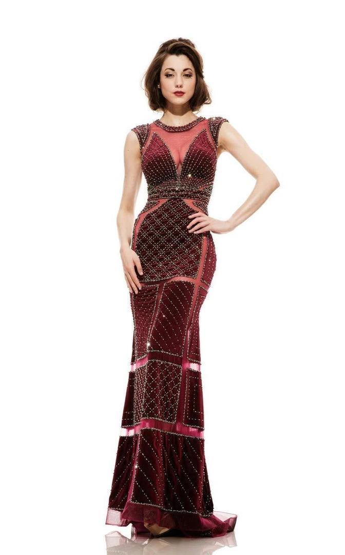 Formal Gowns Johnathan Kayne - 555 Illusion Paneled Cap Sleeve Gown 6 Formal Gowns Johnathan Kayne - 555 Illusion Paneled Cap Sleeve Gown