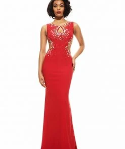 Formal Gowns Johnathan Kayne - 573 Sleeveless Jeweled Cutout Gown