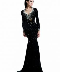 Formal Gowns Johnathan Kayne - 576 Long Sleeve Ornate Queen Anne Dress