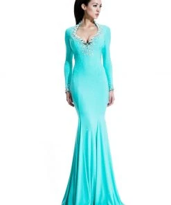 Formal Gowns Johnathan Kayne - 576 Long Sleeve Ornate Queen Anne Dress