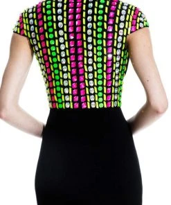 Johnathan Kayne - 581 Multi-Colored Beaded Contrast Long Gown