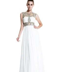 Johnathan Kayne - 596 Jeweled Illusion A-Line Gown Formal Gowns