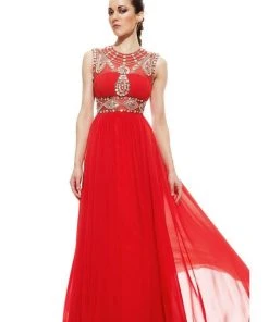 Johnathan Kayne - 596 Jeweled Illusion A-Line Gown Formal Gowns