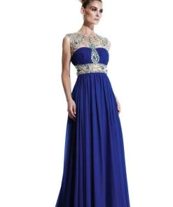 Johnathan Kayne - 596 Jeweled Illusion A-Line Gown Formal Gowns