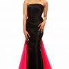 Johnathan Kayne - 6003 Contrasting Bow Draped Evening Gown