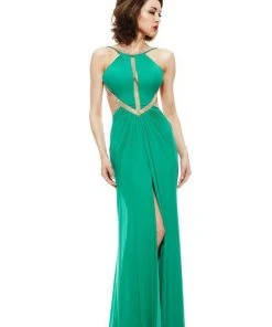 Formal Gowns Johnathan Kayne - 6008 Embellished Halter Sheath Dress