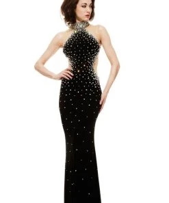 Johnathan Kayne - 6009 Bejeweled Illusion Cutout Gown
