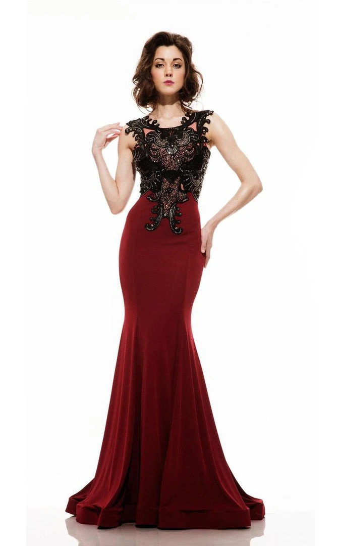 Johnathan Kayne - 6044 Vampy Beaded Lace Up Mermaid Gown Formal Gowns 3 Johnathan Kayne - 6044 Vampy Beaded Lace Up Mermaid Gown Formal Gowns