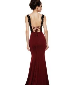 Johnathan Kayne - 6044 Vampy Beaded Lace Up Mermaid Gown Formal Gowns 5 Johnathan Kayne - 6044 Vampy Beaded Lace Up Mermaid Gown Formal Gowns