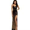 Johnathan Kayne - 7070 Embellished V-neck Sheath Dress Formal Gowns