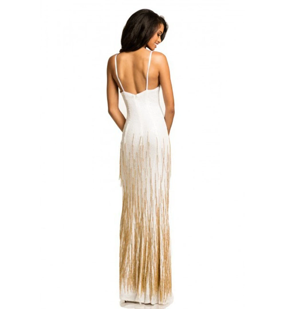 Johnathan Kayne - 7070 Embellished V-neck Sheath Dress Formal Gowns 6 Johnathan Kayne - 7070 Embellished V-neck Sheath Dress Formal Gowns