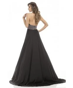 Formal Gowns Johnathan Kayne - 7086 Deep Halter Charmeuse A-line Gown