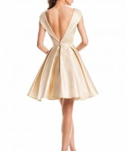 Johnathan Kayne - 7231 Sleeveless Bateau Pleated Cocktail Dress Cocktail Dresses