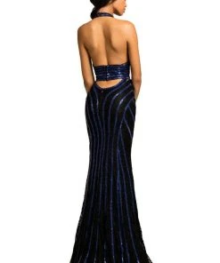 Formal Gowns Johnathan Kayne - 8016 Embellished Halter Sheath Dress