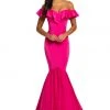 Johnathan Kayne - 8032 Ruffled Off Shoulder Fitted Evening Gown