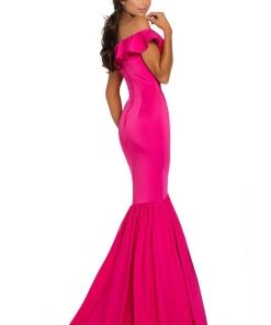 Johnathan Kayne - 8032 Ruffled Off Shoulder Fitted Evening Gown 5 Johnathan Kayne - 8032 Ruffled Off Shoulder Fitted Evening Gown